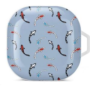 Vivid Fishes Oordopjes Hoesje Compatibel met Samsung Hard Shell Beschermhoes Wit-Stijl