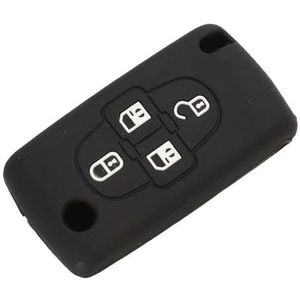 Afstandsbediening Autosleutel Siliconen Hoes Case voor PEUGEOT 1007 807 voor Citroen C8-black