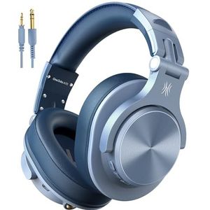 OneOdio Bluetooth Koptelefoon over ear met microfoon, [tot 72 uur] Draadloze Koptelefoon 40 mm Drivers, stereo bass koptelefoon, opvouwbaar voor E-Drum Piano Gitaar AMP-opname en monitoring - Blauw