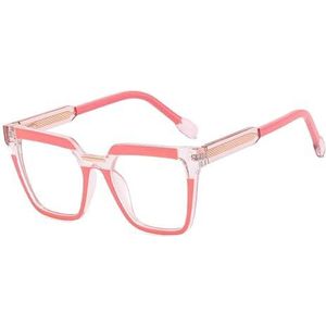 Nepbrillen, Vierkante Cat Eye Retro Brilmonturen Multicolor(Pink)