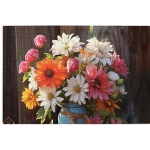 1000 Stuk Jigsaw Puzzel voor Volwassenen Gepersonaliseerde Foto Puzzel Boerderij Verse Bloemen Lente Aangepaste Houten Puzzel voor Familie, Verjaardag, Bruiloft, Game Nachten Geschenken, 74,9 cm x 50