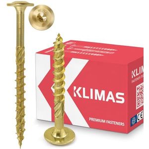 Klimas - Houtschroeven - Platkopschroeven - Geel - 8x280 mm - 50 Stuks