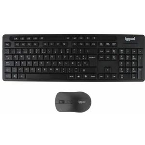 Toetsenbord en muis iggual IGG319277 Zwart Qwerty Spaans QWERTY