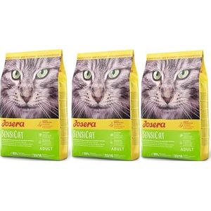 JOSERA SensiCat Kattenvoer (3 x 400 g) | Kattenvoer met extra verdraagbare formule | Super Premium droogvoer voor volwassen en gevoelige katten | verpakking van 3 stuks