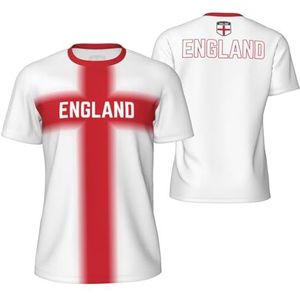Sport Mesh T-Shirt Geleidelijke Engeland Vlag Tees 3D Gedrukt voor Fitness Running Fiets Voetbal Tennis Voetbal, Meerkleurig, M