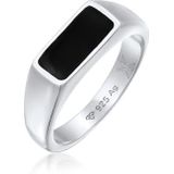 KUZZOI - Heren Zegelring - 925 Sterling Zilver - Geo Elegant met Emaille