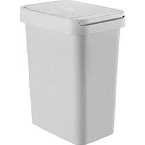 Prullenbak Vuilnisemmer Rechthoekige keuken stap prullenbak met deksel, afvalbasket vuilnisbak for kantoor badkamer keuken, 12 liter Afvalemmer Vuilnisbak (Color : Grey)