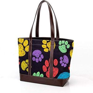 Laptop Tote tas met schattige witte vlinders op regenboog kleurrijke strepen,Draagtassen Casual Canvas Business Werk Tote tas Aktetas voor Computer School Office