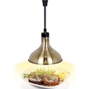 290 mm commerciële voedselverwarmerslamp, intrekbare voedselwarmtelamp met 250 W verwarmingslamp, voedselwarmte hanglamp for restaurant keuken thuis cafetaria gebruik (Color : Copper)