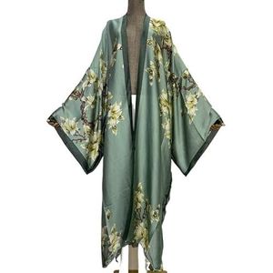 ZPFDSG Print vest met lange mouwen vrouwelijke blouse losse casual strand cover-up jurk feestbedekking voor vrouwen strandkleding (kleur: 3)