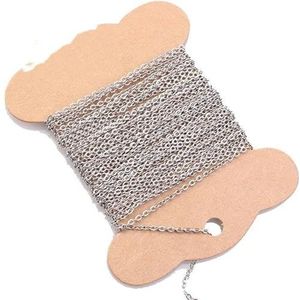 3/5 meter 16,4ft roestvrijstalen ketting ketting extender gedraaide kettingen voor ketting sieraden accessoires doe-het-zelf maken-originele kleur 5M-breedte 2,5 mm