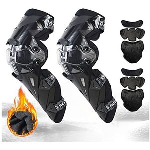 Knie-beschermers Motorfiets Kniebeschermers Kniebeschermers Knie elleboogbeschermers (Color : K12 Black warm, Size : Free Size)