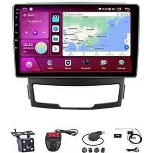 Android Autoradio Video Multimedia Speler, 9 Inch Touch Screen Radio Plug And Play Autotoebehoren Met Bluetooth En Navigatie En Achteruitrijcamera Voor SsangYong Korando 3 Actyon 2 2010-2013(M400S 4G+