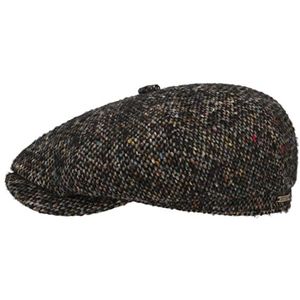 Stetson Hatteras Colour Dots Pet Heren - Made in the EU wollen cap met klep voering voor Herfst/Winter - 58 cm zwart