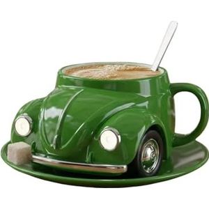 YDZYFFS Koffiekopjes - mok, kevervormige koffiemok, gitaar kunst mok, handgemaakte keramische nieuwigheid theekop, thuiskantoor decoratie, autovormige koffiemok voor autofans creatieve geschenken