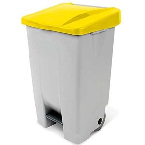Sunware Basic vuilnisbak, grijs geel, 80 liter