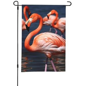 Lente Tuin Vlag 12 × 18 in Veel Flamingo Valentijnsdag Vlag Verticale Dubbelzijdige Welkom Vlag Seizoensgebonden Buiten Tuin Outdoor Boerderij Vlag