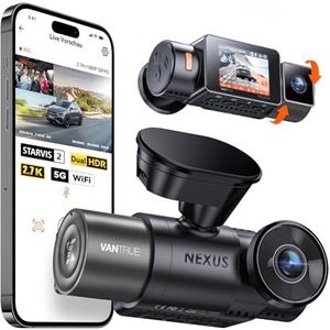 VANTRUE N2X 2,7K+1080P dashcam auto-interieur, STARVIS 2 Dual HDR nachtzicht dashcam, 2,5K/60FPS voorkant, GPS, WiFi, app en stembediening, 2″ 323° dashcam 24/7 parkeermodus, G Sensor, maximaal .512G