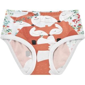 YOUJUNER Meisjesondergoed Leuke Dier Vos Familie Peuter Slipje Katoenen Broek Kleine Meisjes Slips Comfort Kids Onderbroek, Meerkleurig, 3 jaar