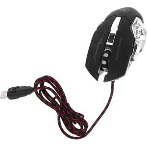 Muis Bedrade Gaming Ergonomische Gaming Programmeerbare Computers Desktop Conputer Computer USB Optische Muizen Jounal Notebooks met Lichten Gamer Computer Muizen Abs Laptop Kabel 6d (Kleur: Zwartx7