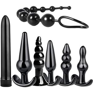 7-Stuks Zwarte Siliconen Fitness Massage Accessoire Set, Verschillende Stijlen, Draagbare Thuis Butt Training Tool, Paar Geschenk