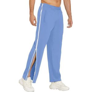Trainingsbroek Voor Heren, Revalidatiebroek Afritsbroek Lichtgewicht Gymbroek, Joggingbroek, Sporthardloopbroek Met Doorlopende Ritssluiting,M-3XL joggingbroek(Blue 4,3XL)