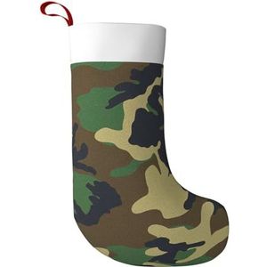 OAZCVBNN Groene Militaire Camo Print 17.7 inch Kerst Kous Vakantie Open haard Gepersonaliseerde Familie Xmas Decor Sok