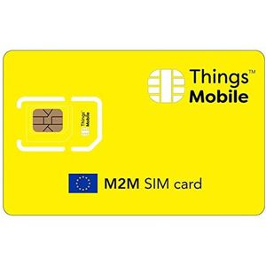 M2M Europa Things Mobile SIM-kaart met wereldwijde dekking en GSM/2G/3G/4G LTE multi-operatornetwerk, zonder vaste kosten, zonder vervaldatum en concurrerende kosten, inclusief tegoed van €10