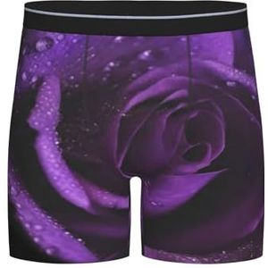 GRatka Boxer slips, heren onderbroek boxershorts, been boxer slips grappig nieuwigheid ondergoed, paarse roos print, zoals afgebeeld, XL