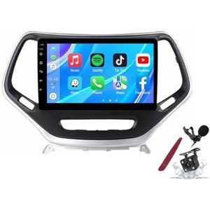 Android 14 Autoradio Sat Navi voor J-eep Cherokee (2014-2017) 9 Inch Touchscreen Multimedia Speler met Draadloze Carplay GPS Navigatie FM RDS Bluetooth 5G-WiFi SWC DSP,M120s
