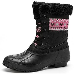 Regenlaarzen Vrouwen Snowboots Winter Houd Warm Lady Duck Laarzen Waterdichte Antislip Rubber Regen Schoenen Vrouwelijke Mode Vrouwen Casual Schoenen 36-42 Regenschoenen (Color : G03-Black, Size : 7