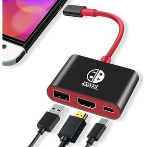 3-in-1 Dock voor Nintendo Switch/OLED, USB 3.0-poort, draagbare Docking Station Travel met 4K HDMI