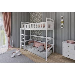 thematys MIA Kinderbed, 90 x 200 cm, blauw, veilig en stijlvol hoogslaper, perfect voor spel en slaap (wit)