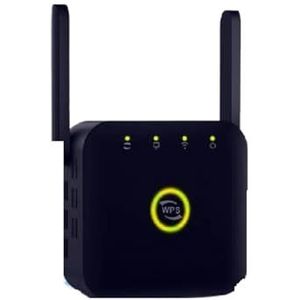 Draadloze 5G 2,4 GHz WiFi-repeater/extender 1200 Mbps WiFi-versterker 802.11N Long Range AP-signaalversterker Eenvoudig Brede Compatibiliteit(2.4G Black)