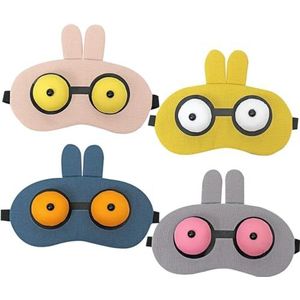 Konijnvormige 3D-oogschaduw met ademend ontwerp en verkoelend ijspak voor reizen en slaapcomfort