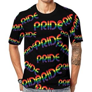 Rainbow Pride Crew T-shirts met korte mouwen voor heren, casual atletische zomertops