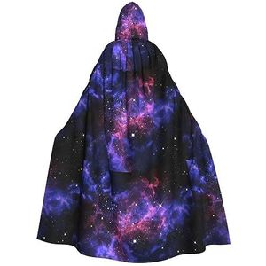 Wurton Universe Galaxy Star Space Carnival cape met capuchon voor volwassenen, heks en vampier, cosplay, kostuum, mantel, geschikt voor carnavalsfeesten