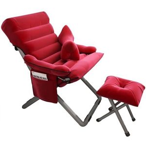 Zero Gravity-stoel, Opvouwbare Ligstoel, Met Kussen En Zijvakken, Verstelbare Vrijetijdsfauteuil For Zitten En Slapen, Geschikt For Woonkamer, Balkon, Tuin, Terras (Color : Red)