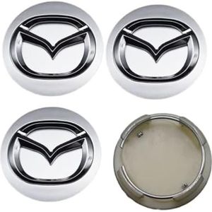 4 stuks wielnaafdoppen voor Mazda 2 3 6 Atenza MX3 MX5 CX3 CX5 CX9 RX8 RX7 Protege Axela naafdopsticker 56 mm naafdop