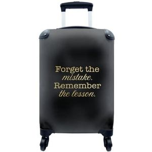 MuchoWow® Koffer - Quotes - Leven - Black - Gold - Past binnen 55x40x20 cm en 55x35x25 cm - Handbagage - Trolley - Fotokoffer - Cabin Size - Print