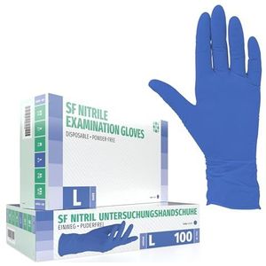 SF Nitril handschoenen, maat L, paars, 100 stuks, wegwerphandschoenen, medische handschoenen, poedervrij, latexvrij, wegwerphandschoenen voor koken, schoonmaken, medicijnen, cosmetica, huishouden