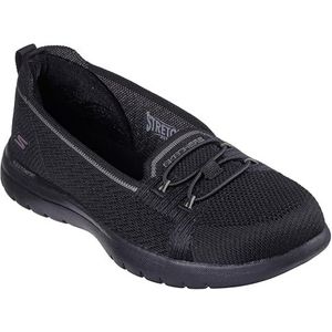 Skechers Dames On-The-go Flex-Logan platte slipper, zwart/zwart, 37,5 EU, zwart, 37.5 EU