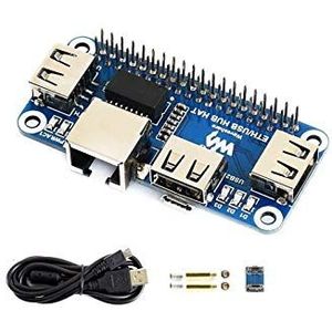 Ethernet/USB HUB HAT for Raspberry Pi 3 B+/3 B/2 B/Zero/Zero W/Zero WH/Zero 2 W Expansion Board, 1x RJ45 Ethernet Port,3x USB Ports Compatible with USB2.0/1.1