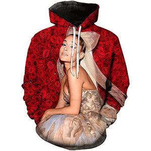 JFLY Ariana Grande Hoodie, uniseks, 3D-print, casual, hiphop, sweatshirt, streetwear, tops