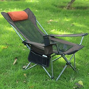 Outdoor terrasstoelen ligstoel campingstoel draagbaar opvouwbaar lichtgewicht met zijzak fauteuil stoel voor buiten reizen strand vis nodig (kleur: bruin, maat: stijl 2)