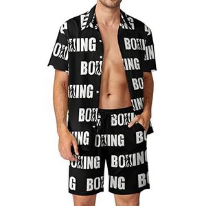 Boxing Hawaiiaanse bijpassende set 2-delige outfits button-down shirts en shorts voor strandvakantie