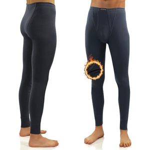 Sesto Senso Heren Thermische Lange Onderbroek Katoen 100% Warm Lichtgewicht Ondergoed Functionele Leggings Base Layer Bottom, Grafiet, M