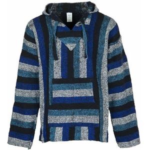 Siesta Baja Hoodie - Mexicaanse Jerga Hippie Festival Jumper met capuchon voor heren en dames (Koel blauw, XL)