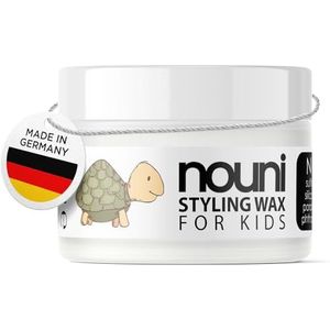 Haarwax voor kinderen en peuters | zonder parabenen, siliconen, sulfaten of kleurstoffen | veganistisch | Made in Germany | gevoelige haarstyling wax voor meisjes en jongens + kokosgeur | nouni | 50 m
