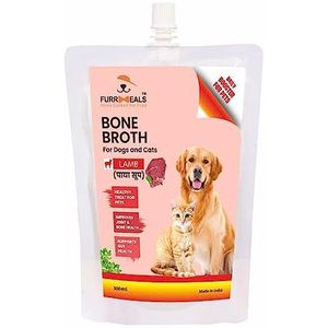 FurrMeals Lamb Bone Broth - Paya Soup | All Life Stages Ready to Serve I Gravy/Wet Dog Food | Treat for Dogs and Cats | 300ml x Pack of 1 | Joint Health Natural Supplement